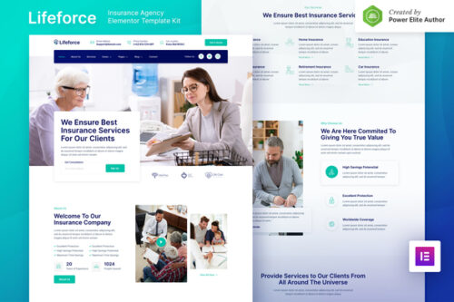 best insurance agency Elementor template download