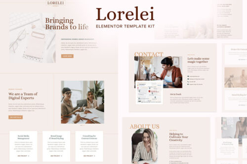 best feminine Elementor template kit instant download