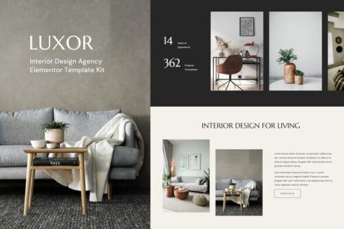 best Luxor interior design Elementor template premium download