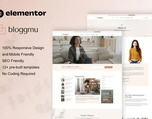 Bloggmu - Feminine Blog Elementor Template Kit