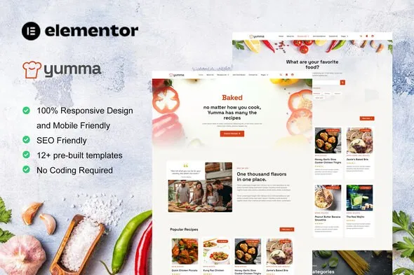 https://previews.customer.envatousercontent.com/files/388713082/main%20preview.jpg best yumma food recipe elementor template kit download
