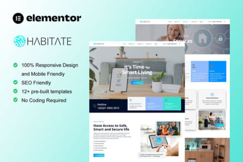 best Habitate smart home Elementor template download