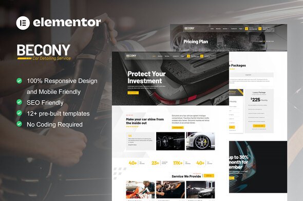 Becony - Car Detailing Services & Car Repair Elementor Template Kit Becony - Car Detailing Services & Car Repair Elementor Template Kit