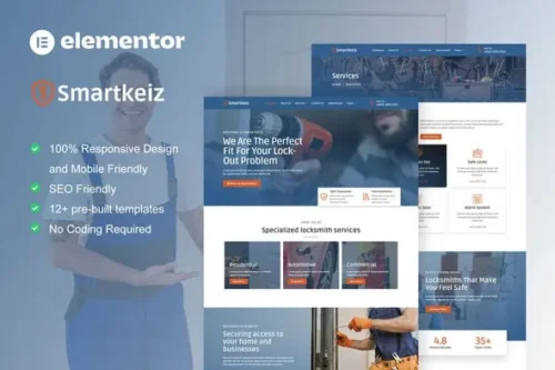 best Smartkeiz locksmith website template instant download
