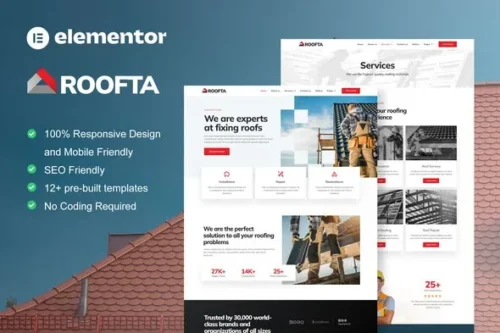 best roofing website template for instant download