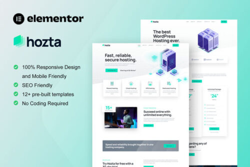 best Hozta Elementor web hosting template for instant download