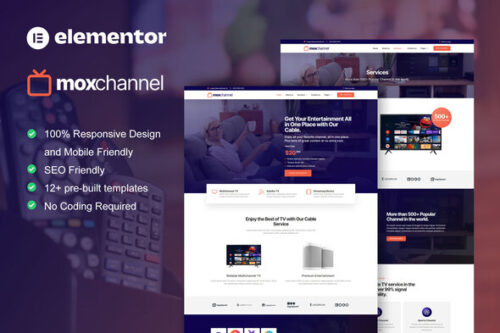 best MoxChannel TV channel website template download