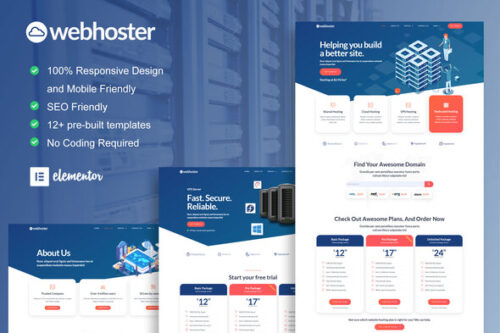best WebHoster hosting template kit instant download