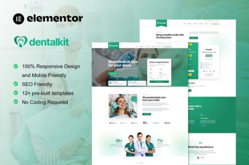 best Dentalkit Elementor template instant download