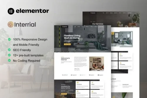 best interior design elementor template kit download