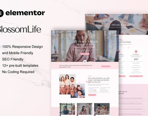 BlossomLife - Woman Life Coach & Consulting Elementor Template Kit