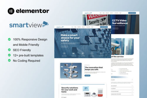 best SmartView CCTV security template download for Elementor