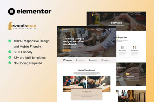 best carpenter Elementor template kit instant download