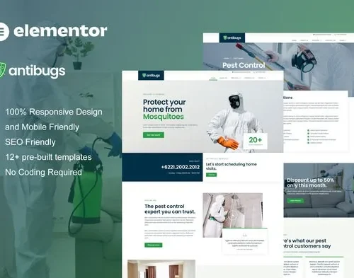 Antibugs - Pest Control Service Elementor Template Kit