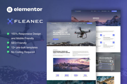 best Fleanec Elementor template for drone photography download