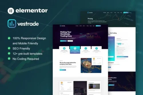 best Trading Elementor template kit instant download