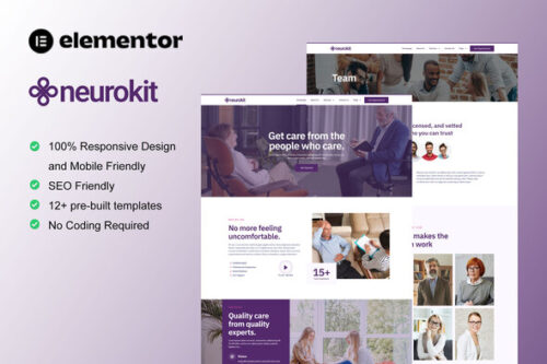 best Neurokit Elementor mental health therapy template download