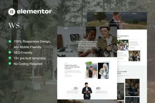 best wedding photography Elementor template download