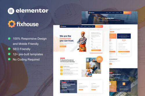 best handyman repair website template instant download