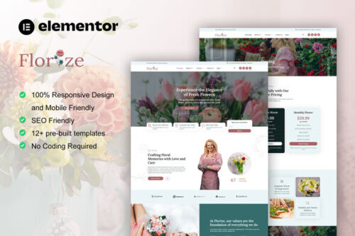best Florist Elementor template kit instant download