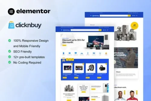 best WooCommerce electronic store template kit instant download