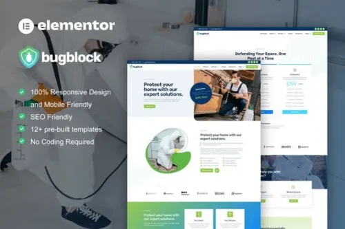 best pest control Elementor template kit instant download