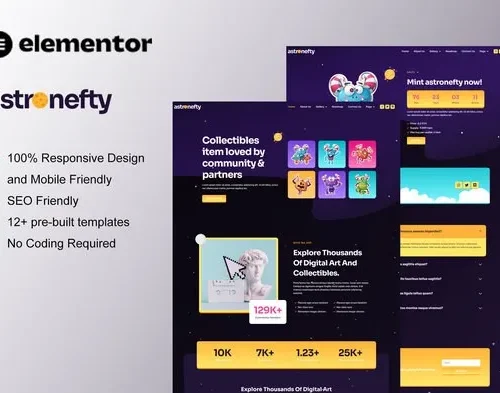 Astronefty - NFT Portfolio Elementor Template Kit