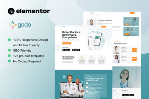 best Godo medical Elementor template kit instant download