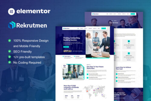 best recruitment agency Elementor template instant download
