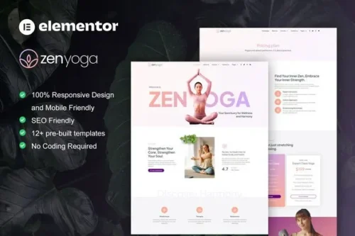 best ZenYoga yoga template kit instant download