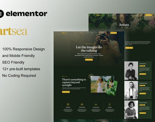 Artsea - Photography & Art Gallery Elementor Template Kit