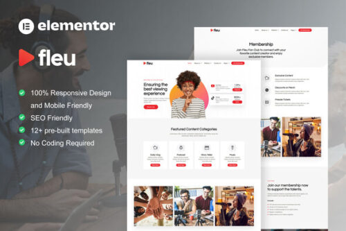 best Fleu Elementor template kit for creators download
