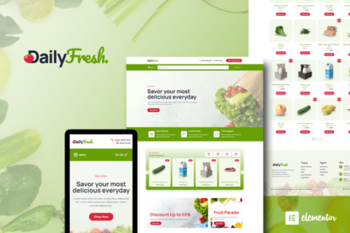 best DailyFresh grocery store Elementor template download