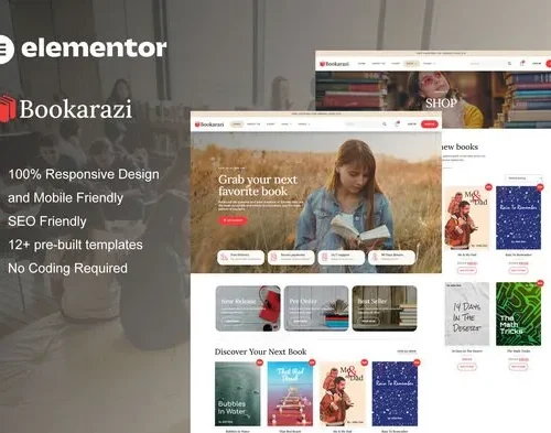 Bookarazi - Author & Publisher Elementor Template Kit