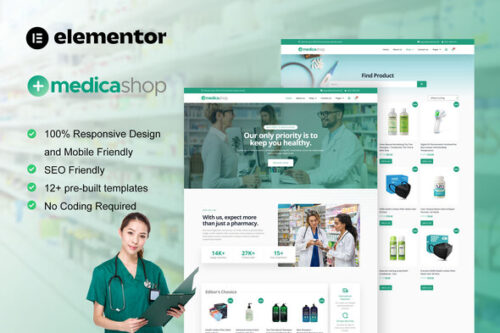 best MedicaShop pharmacy template download instantly