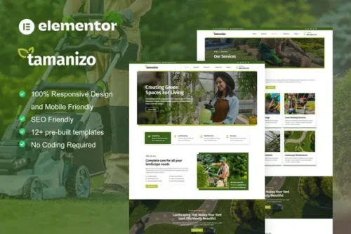 best gardening elementor template kit instant download