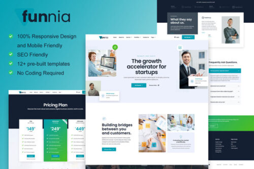 Premium Funnia Elementor website template download