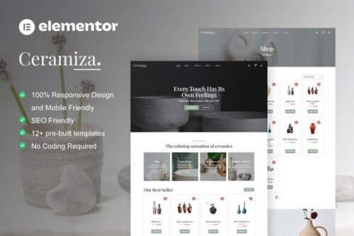 best pottery Elementor template kit instant download
