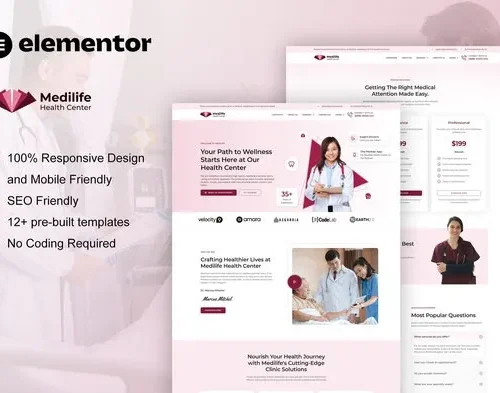 MediLife - Medical Clinic Services Elementor Template Kit