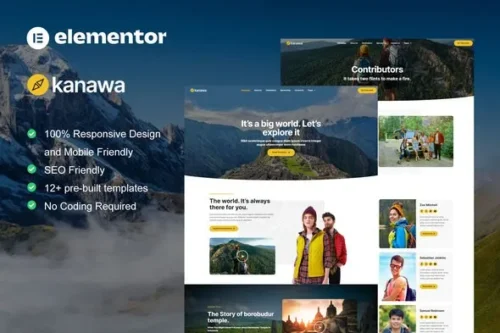 best Kanawa Elementor template travel blog download