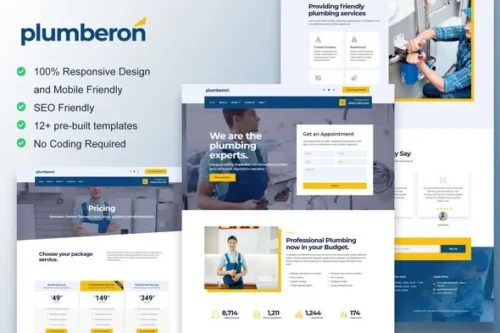 best Plumberon plumbing service Elementor template download