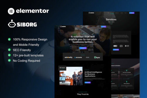 best robotics Elementor template kit instant download