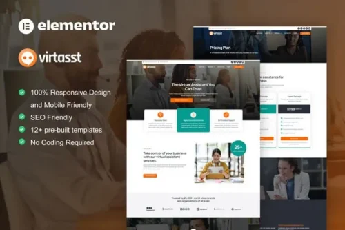 best virtual assistant website template instant download