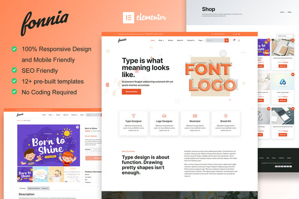 Fonnia - Digital Product Store Elementor Template Kit best digital product store Elementor template kit download
