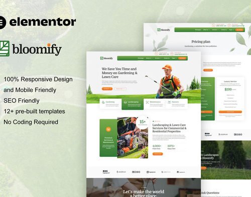 Bloomify - Gardening & Landscape Service Elementor Template Kit
