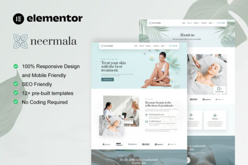 best Neermala beauty clinic Elementor template download
