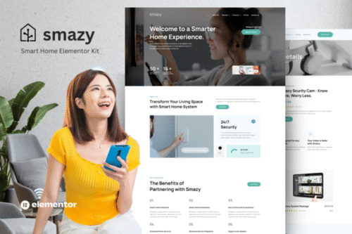 best smart home Elementor template kit instant download