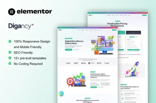 best Digancy Elementor template kit for digital agency website download