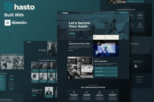 best cyber security Elementor template kit instant download