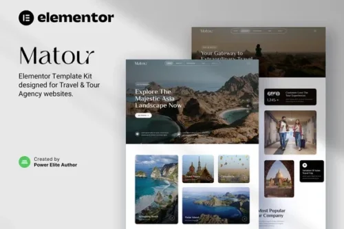 best Matour travel agency Elementor template kit download